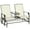 Beige, variant on Kepooman Swing Glider Chair, Outdoor Chair,Outdoor Glider Bench with Center Table,Patio Loveseat with Armrests, Beige