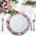 thumbnail image 4 of Round Placemats Plate Mats 15 Inch Non-Slip Heat Resistant Washable PVC Set Table Decoration for Kitchen Dining Modern Art Roses, 4 of 6