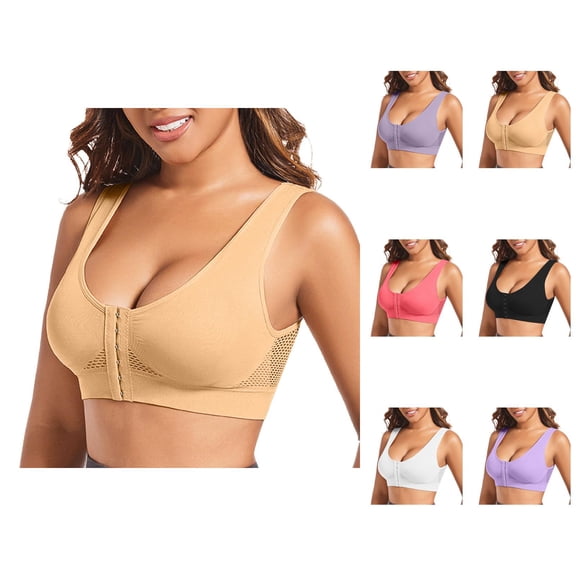 Sports Bras for Women Front Closure Push Up Racerback Exercise Running Yoga Gym Athletic Bralettes Workout Bra