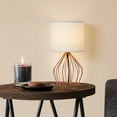 thumbnail image 5 of RoseGold Table Lamp - Contemporary Table Lamp Linen cloth lampshade with cut-out base, small bedside lamp Suitable for bedrooms, living rooms, 5 of 5