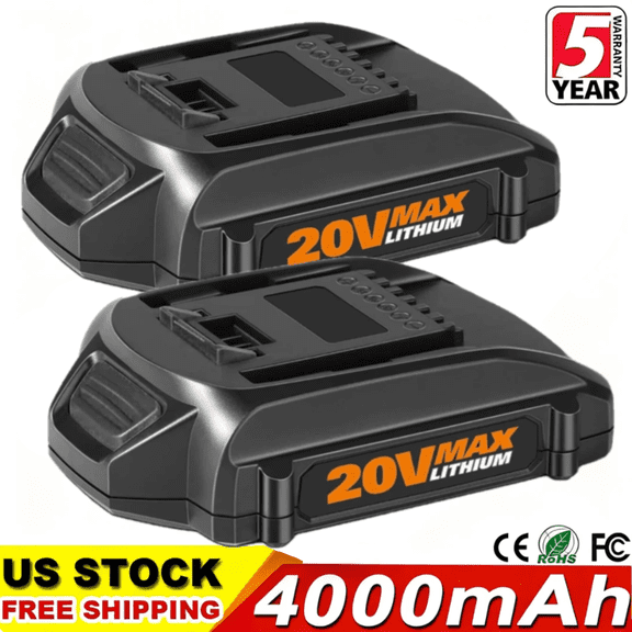 2Packs Replace for WORX Battery WA3520 4.0Ah Li-ion Battery Compatible with Worx 20 Volt Cordless Power Tools