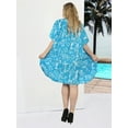 thumbnail image 5 of HAPPY BAY Women's Summer Loungewear Relaxed Fit Caftan Mini Casual Sundress 2X-3X Cobalt, Palm Tree, 5 of 5