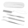 thumbnail image 4 of Riousery Tick Remover Set 5-Piece Stainless Steel Tweezers Comb Clip Kit for Pet Cats and Dogs Cleaning - 7.08 inches / 18 cm, 4 of 9