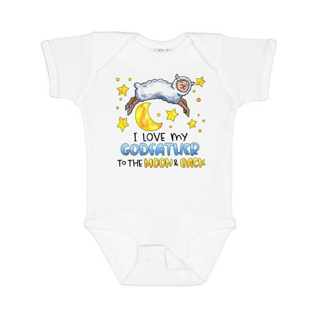 

Inktastic I Love My Godfather to the Moon and Back Cute Sheep Gift Baby Boy or Baby Girl Bodysuit