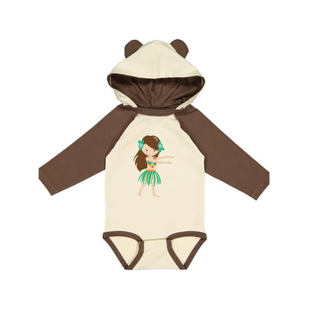 

Inktastic Brown Haired Hula Girl Gift Baby Girl Long Sleeve Bodysuit