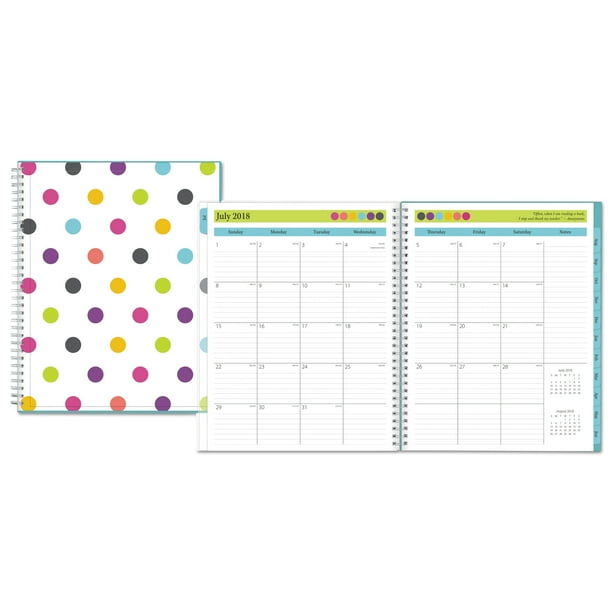 Blue Sky Teacher Dots Academic Year CYO Weekly/Monthly Planner, 8 1/2 x