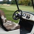 thumbnail image 3 of Garronmavis Brown Cow Point Golf Cart Seat Covers Polyester Material Front Seat Cushion Universal Fit Protects Against Friction and Sun Damage on Most Standard Golf Vehicles, 3 of 6