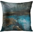 thumbnail image 5 of Set of 4 Throw Pillow Covers Modern Abstract Messy Teal Turquoise Black and Brown Retro Painting Decorative Pillow Cases Home Decor Standard Square 18x18 Inches Pillowcases, 5 of 6