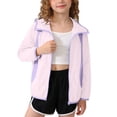 thumbnail image 2 of WQNVRNR Kids Sun Protection Jacket- Lightweight Spring Summer Casual Zip Up Athletic Tops for Girls Pink Size 12, 2 of 8
