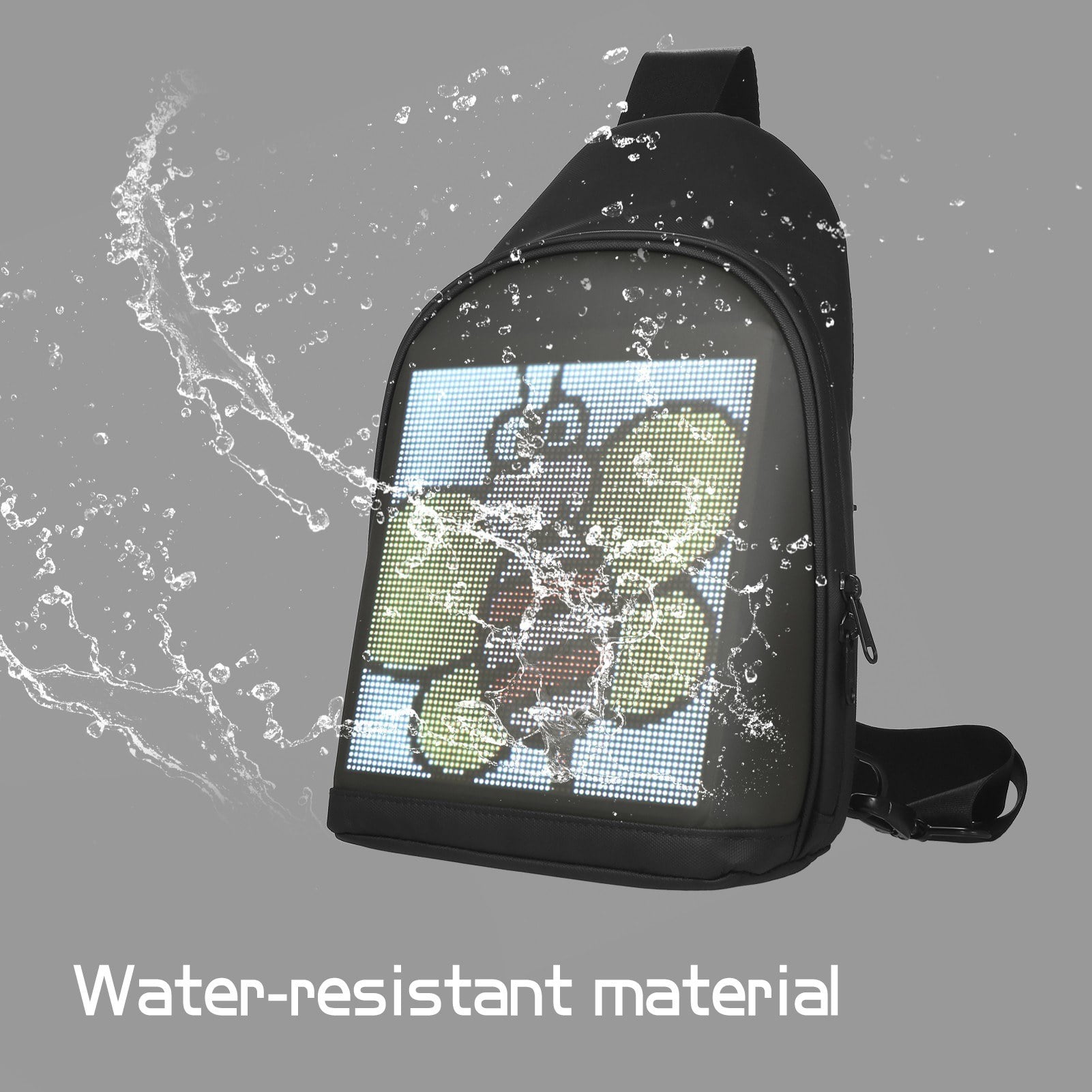 LED Color Screen Sling Bag Customizable Backpack for Travel and School