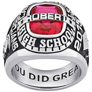 Freestyle, Guy's Classic Platinum Plated Celebrium Class Ring, High School or College Graduation