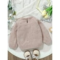 thumbnail image 5 of FEORJGP Little Girls Solid Basic Sweaters 6M 9M 12M 18M 2T 3T Toddler Baby Long Sleeve Pullovers Knitwear Crew Neck Frills Knit Sweatshirts Chunky Cabsual Comfy Daily Clothes for Fall Winter, 5 of 7
