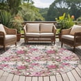 thumbnail image 4 of Round Rugs 6 Ft, Light Pink Spring Floral Non Slip Area Rugs for Kitchen Bedroom Entryway, Vintage Summer Botanical Washable Carpet Runner Rug Floor Mats for Bedroom Home Decor, 4 of 8