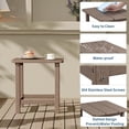 thumbnail image 4 of YUSAZENS Petite Table Basse Carrée d'Extérieur en HDPE, Résistante aux Intempéries pour Terrasse et Jardin, Siège d'Extérieur Brun, 4 of 7