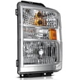 thumbnail image 4 of ECCPP Headlight Assembly Compatible For Ford E-150/E-250 2008-2014,For Ford E-350 Super Duty/E-450 Super Duty/F650/F750 2008-2019 2021 Driver Side (Chrome Housing Clear Lens), 4 of 4