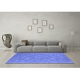 thumbnail image 3 of Ahgly Company Machine Washable Indoor Square Oriental Blue Industrial Area Rugs, 5' Square, 3 of 4