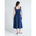 thumbnail image 2 of Free Assembly Women's and Women's Plus Square Neck Cotton Midi Panel Dress, Sizes XS-4X, 2 of 4