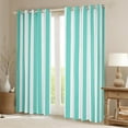 thumbnail image 2 of Feelyou Cyan Abstract Teens Blackout Curtains Set of 2 (52x84 Each), Modern Geometric Lines Window Curtains, Farmhouse Ticking Stripes Curtains and Drapes, Living Room Curtains Decor, 2 of 6