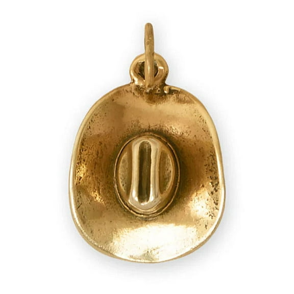 Cowboy Hat Charm 14k Gold Plated 3D - Made in the USA
