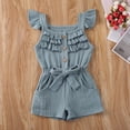 thumbnail image 2 of One opening Toddler girl solid color jumpsuit elastic waist jumpsuit 6M-5Y, 2 of 5