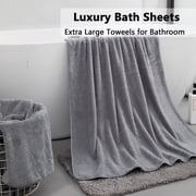 Green Essen 4 Pack Oversized Bath Towel Sets 700 GSM Soft Shower Towels 35 x 70 Inches Quick Dry Bath Sheets Highly Absorbent Bath Towel Clearance for Bathroom Spa Hotel Gym(Dark Grey)