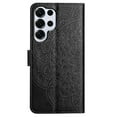 thumbnail image 4 of For Galaxy A25 5G Folio Wallet Case with Wrist Strap, Embossed Sunflower Pattern, Lightweight Protective PU Leather Phone Case with Credit Card/Cash Slots, Magnetic Closure, Black, 4 of 8