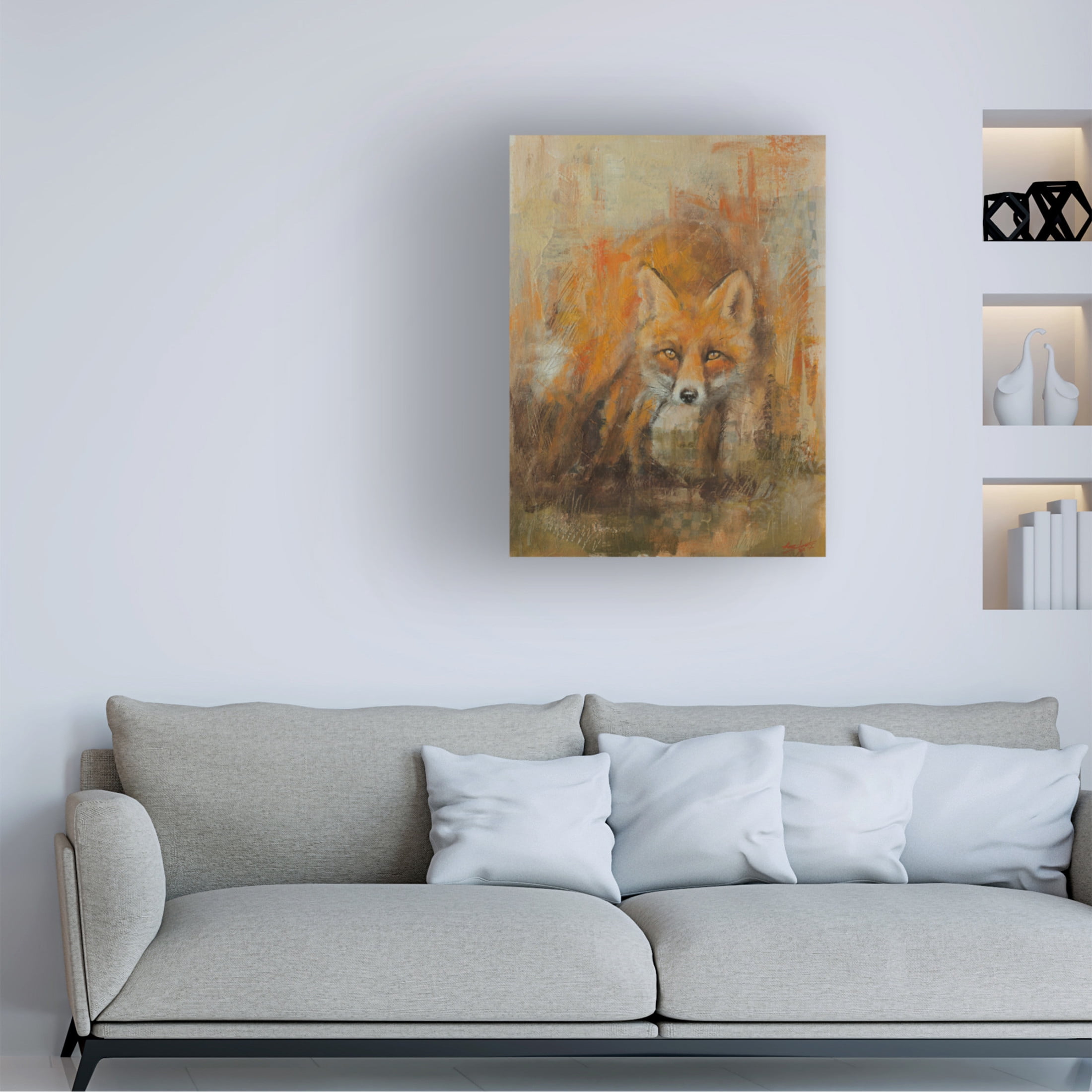 Canvas Wall Art - John Silver 'Fox Portrait 2' Wall Art for Living Room, Bedroom, or Office Décor by Trademark Fine Art - 18 x 24 Inches