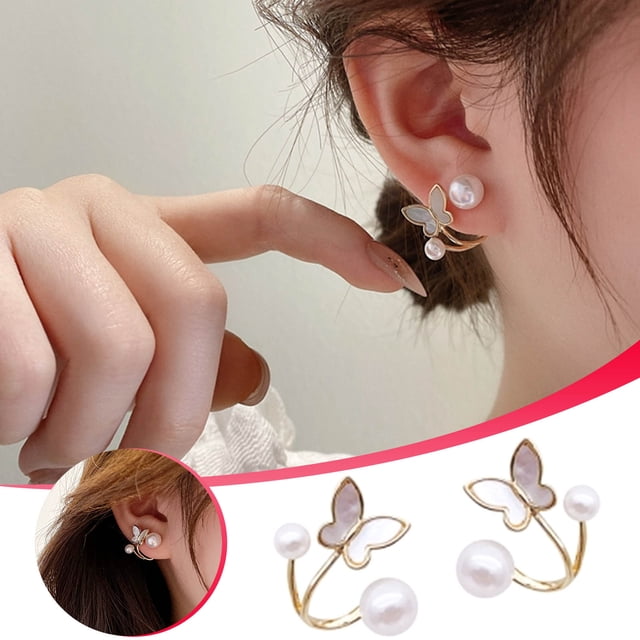 Fiudx Pendientes En Perla, Elegantes Accesorios En Mujer, Elegantes Pendientes En Perla, Cómodos En Usar Todo El Día, Ideales Como Regalo de Moda, para Mujeres En Cualquier Edad, Perfectos En Ocasion