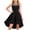 Black, variant on CHEEREAM High Low Dress For Kids Illusion Neck Mesh Tulle Sleeveless Party Dresses Girls Bowknot Decorated Formal Princess Gown Flowy Outfit