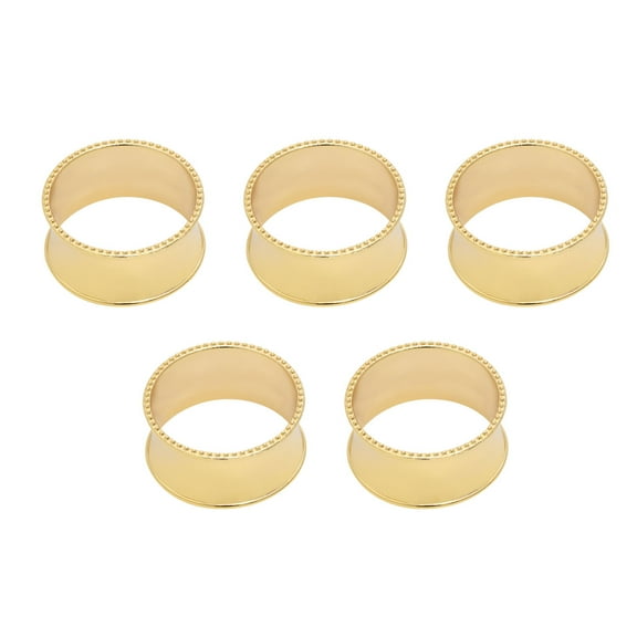 Masteelf 5 PCS Beaded Table Napkins Decor Napkin Rings 100 Pcs Solid Napkin Holder Golden