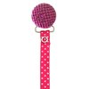 Polka Dot Ribbon Quilted Crystal Pacifier Clip