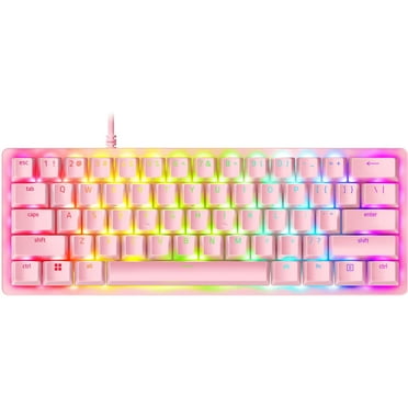 Razer Huntsman Mini 60% PC Gaming Wired Keyboard, Clicky Optical Switch, Quartz Pink