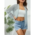 thumbnail image 3 of VISgogo - Blusa floral de encaje frontal abierto de manga larga para mujer primavera verano VISgogo moda, 3 of 5