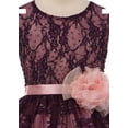 thumbnail image 4 of Dreamer PePi Floral Lace Bead Ribbon Easter Party Birthday Big Girls' Flower Girls DressesFuchsia 12 (C03B38), 4 of 5