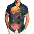 thumbnail image 2 of Gamivast Mens Beach Shirts Sailboat Print Short Sleeve Button Down Tropical Shirts Casual Summer Tees Soft Breathable Holiday Aloha Party Fashion Tops, 2 of 6