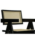 thumbnail image 4 of Cid Ayla 21 Inch Retro Dining Chair Woven Rattan Back Black Wenge Finish, 4 of 6