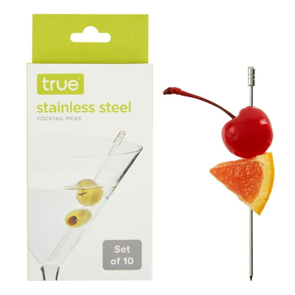 True Stainless Steel Cocktail Picks, Toothpicks for Appetizers, Set of 10