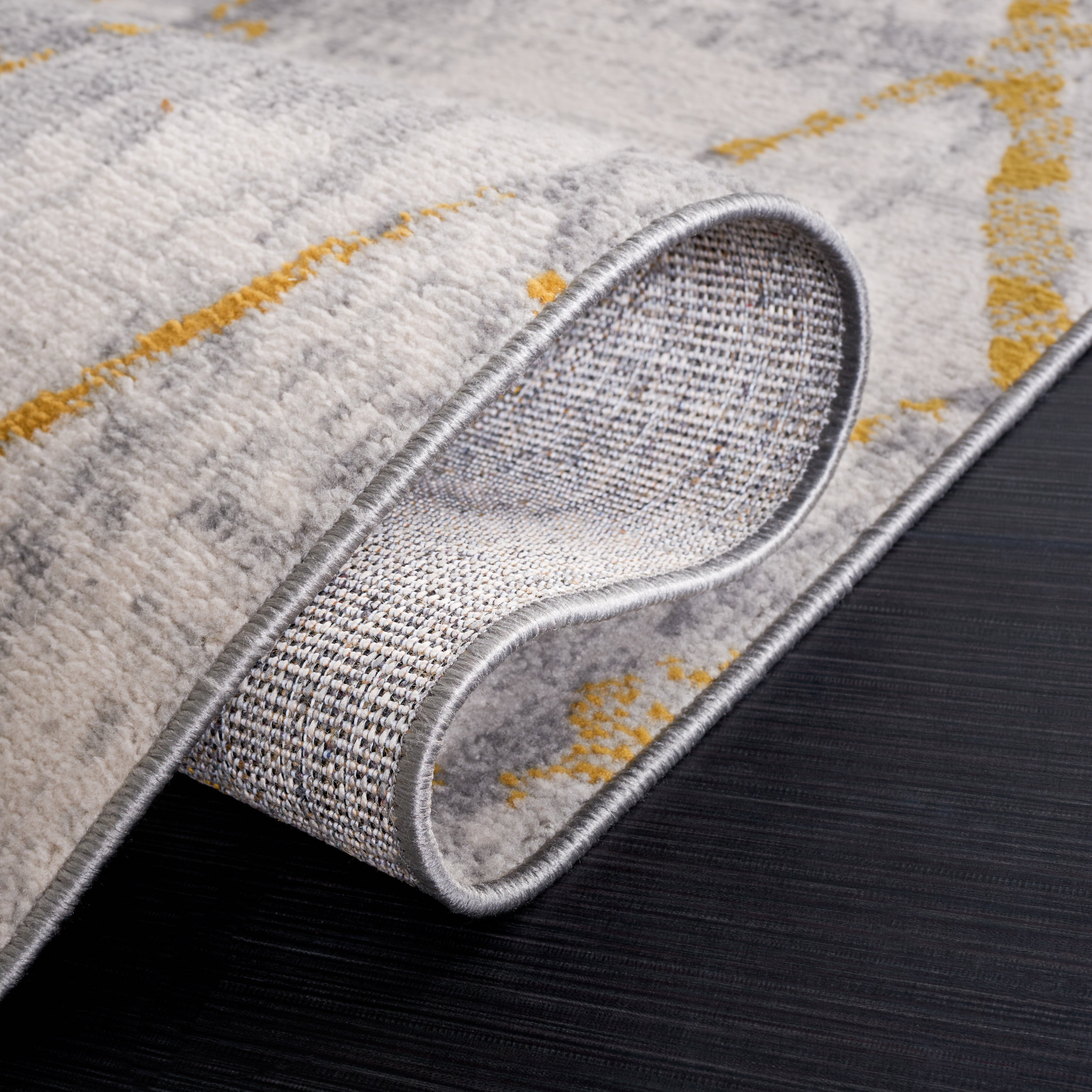 SAFAVIEH Odyssey Dylan Trellis Runner Rug, Grey/Gold, 2'2" x 8'