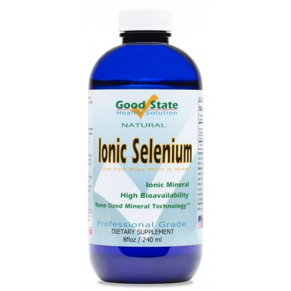 Good State Liquid Ionic Minerals - Selenium, 96 Servings, 400 mcg, 8 Fl Oz – Supports Thyroid Function & Antioxidant Health