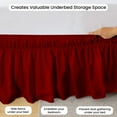 thumbnail image 3 of CCNY 24" Inch Drop Wrap Around Bed Skirt Family XL Size 100% Microfiber Made Blood Red Color, 3 of 6