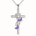 thumbnail image 5 of Sdmnsg-T Cross Necklace Sterling Silver Cross Pendant Necklace Religious Gifts for Women Men, 5 of 6