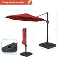thumbnail image 2 of FLAME&SHADE 11ft Patio Offset Outdoor Hanging Umbrella w/Base,360 Degree Rotating for Backyard, Garden and Deck,Red, 2 of 6