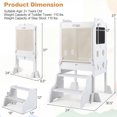 thumbnail image 3 of Gymax Foldable Toddler Step Stool w/Chalkboards 2-Step Stool Hollowed-out Patterns White, 3 of 10