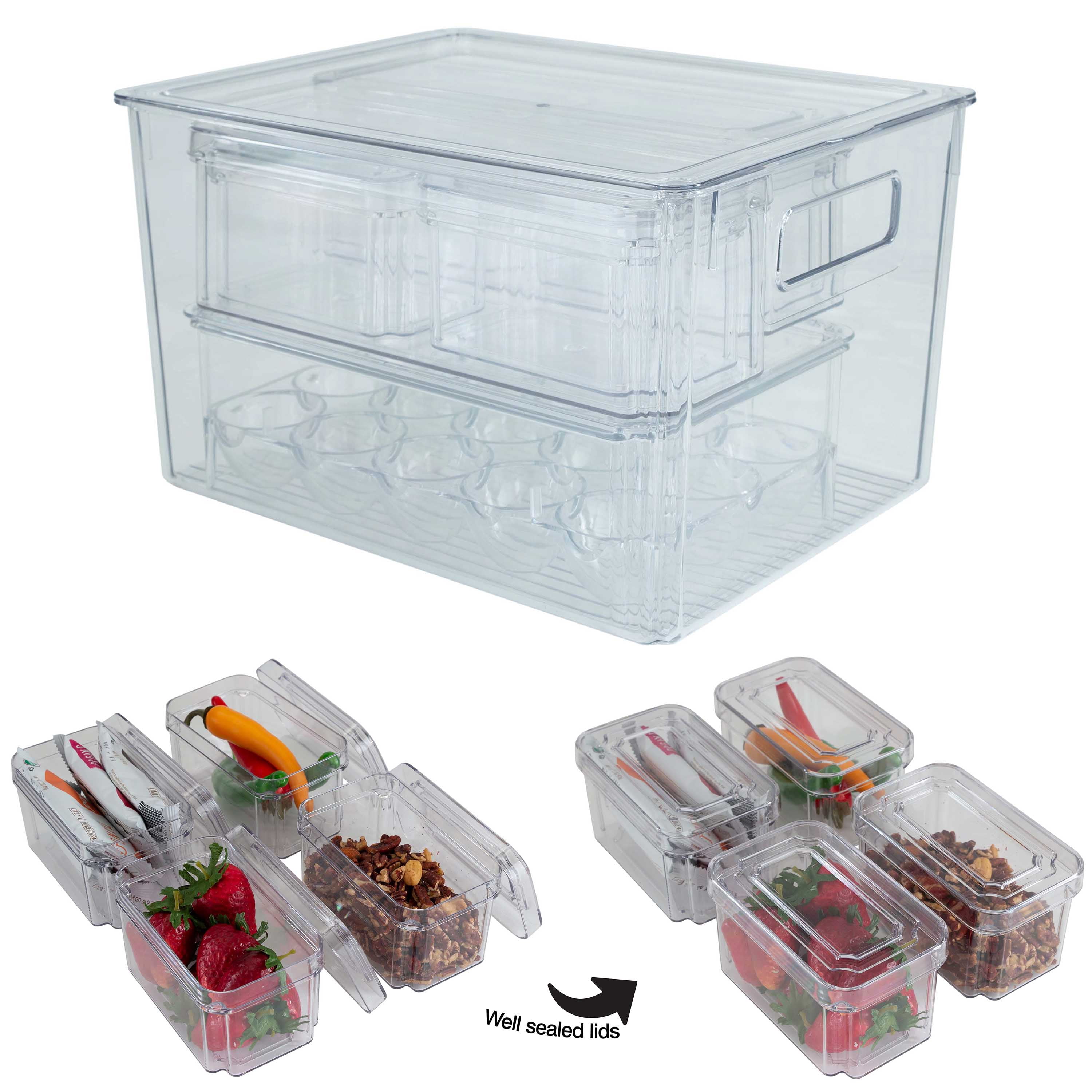 Kitchen Details Set of 8 Clear Refrigerator Organizers