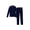 Deep Navy, variant on ClimateRight by Cuddl Duds Kids Unisex Warm Plush Warmth Thermal Base Layer 2 PC set, Sizes XS-XL