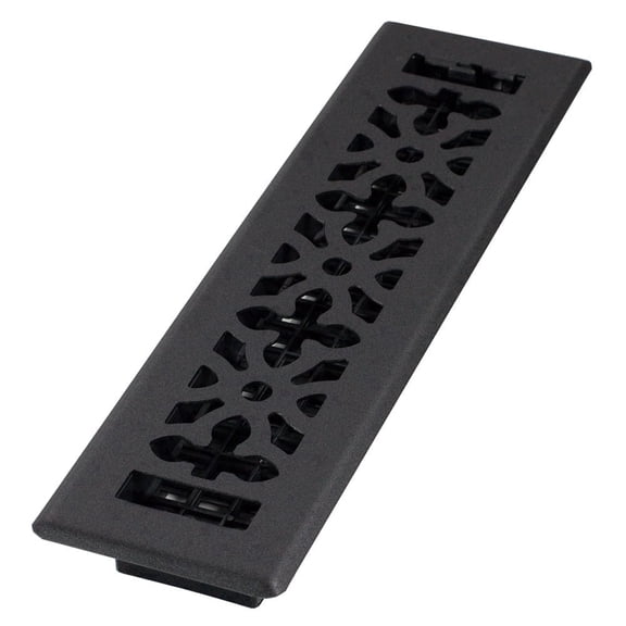 Decor Grates 2x12 Gothic Floor Register Vent Cover, Adjustable Airflow Control, Textured Black (AGH212-BLK)