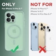 thumbnail image 2 of Magnetic for iPhone 14 Pro Case, [Compatible with MagSafe] [Full Camera Protection] Shockproof Protective Slim Translucent Matte Phone Case for iPhone 14 Pro 6.1'', Mint Green, 2 of 14