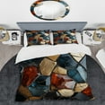 thumbnail image 2 of Designart "Cubic Gold and Blue Mosaic Tiles III" Abstract Tile Bedding Covert Set - Abstract Gold Modern Bed Set With 2 Shams, 2 of 5