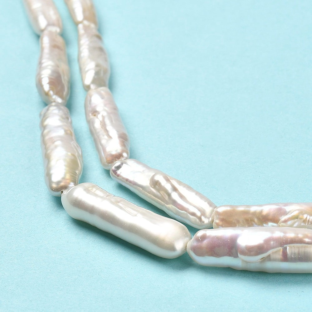 Natural Keshi Pearl Beads Strands Cultured Freshwater Pearl Oval Grade 8A Baroque Pearls Seashell color 5~24x5~8x3.5~5mm Hole: 0.8mm about 16~17pcs/strand 14.96~15.55 inch(38~39.5cm)