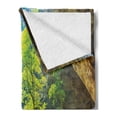 thumbnail image 2 of Natural Cave Soft Flannel Fleece Blanket, Latent Pavilion in Between the Cliffs Discovery of Faith in the Nature Picture, Cozy Plush for Indoor and Outdoor Use, 70" x 90", Multicolor, by Ambesonne, 2 of 5